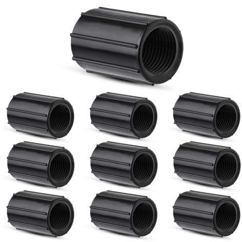 10pcs 1/2 Inch Female Threaded PVC NPT Connector, Double Female Thread Coupling Sprinkler Irrigation System Accessories for Yard Lawn Garden