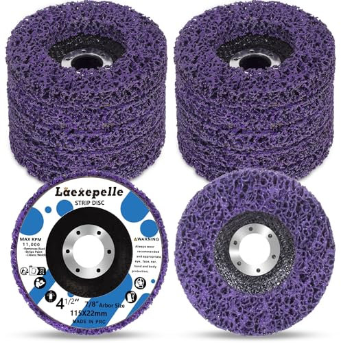 Lot de 10 disques à bande antirouille pour meuleuse d'angle, disques abrasifs pour meuleuse d'angle, disques de rouille, oxydation, décapant de peinture, violet (10,4 cm x 2,2 cm)