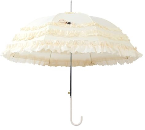 Ddujbtp Cute Princess Lace Umbrellas Long Handle Parasol Gothic Lolitas Marriage Large Umbrellas Semiautomatic Umbrellas