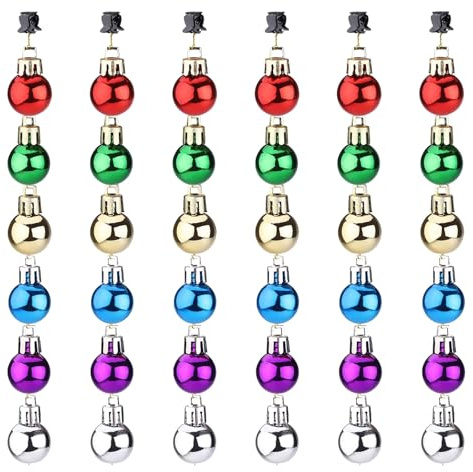 Sixfolo 36 Pezzi Ornamenti di Natalizi per Barba Mini Palline di Natale 2 cm Palline per Barba in Plastica Decorazioni di palline per barba con Clip Regalo Divertente per Natale e Capodanno