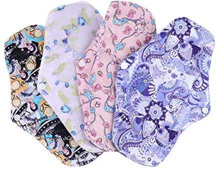 COLLBATH 4stücke Waschbare Damenbinden Aus Bambuskohle Wiederverwendbar Zur Haut Für Menstruationspflege Pflege Periode