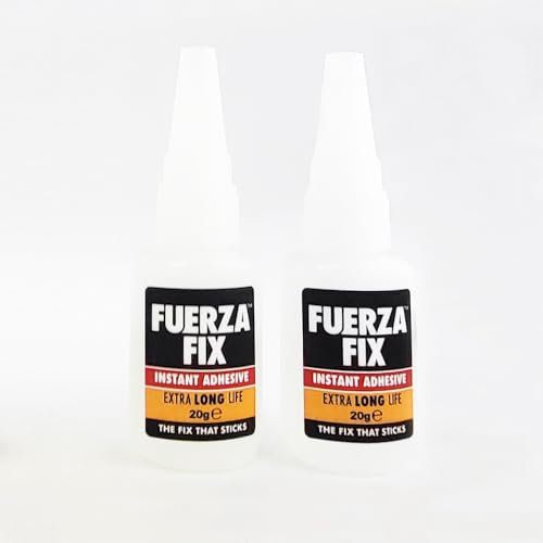Piranha Fuerza Fix Instant Adhesive (2 x 20ml) – High-Strength Clear Cyanoacrylate Super Glue with Precision Nozzle for Metal, Plastic, Wood, Rubber, Ceramic & DIY Repairs