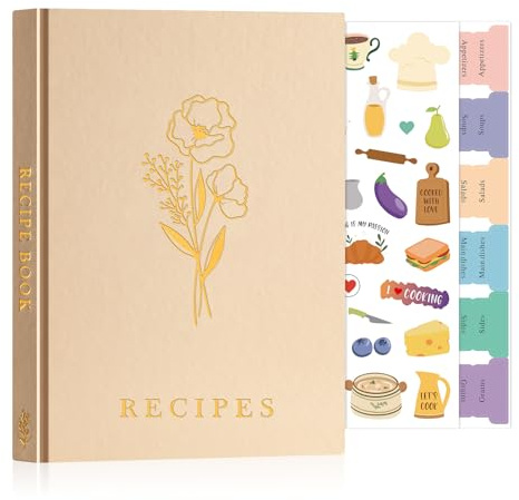 Lanpn A5 Libro di Ricette Il Mio Ricettario in Pelle, Quaderno per Ricette da Scrivere, Recipe Cook Journal Book to Write in Your own Recipes, Libri di Cucina Cooker Girl Libro, Avena, Inglese