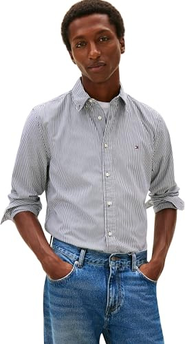 Tommy Hilfiger herr Core Flex Pop Classic Stp Shirt Mw0mw41403 L/S skjorta