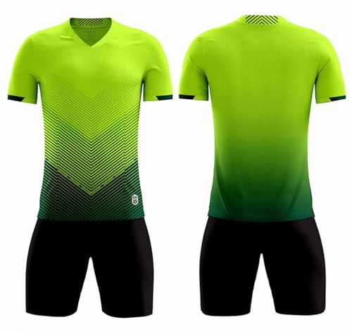 Gemzon fotbollströja barn pojkar barn sportkläder pojkar träningsoverall kläder barn outfit set jersey sportset, Grön, 7-8 år