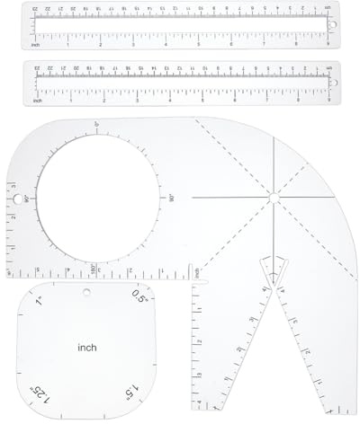 PH PandaHall 4pcs Boxy Bag Making Templates, Clear Bag Template Notion Acrylic Quilting Templates Zipper Template Patchwork Ruler Sewing Tools Set for Beginners Curve Bag Zip Pocket DIY Sewing