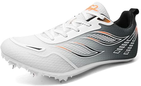 ZHENSI Scarpe da Atletica Leggera per Uomo Donna E Bambino Scarpe da Corsa con Chiodi per Salti Veloci,Nero,42 EU