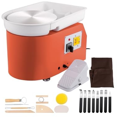 Torno Eléctrico De Cerámica 28 Cm Y 350 W Con Pedal Mango Manual For Escolar, Arcilla, Modelado Manualidades Gira Estable Suave