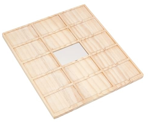 UNICRAFTALE 15 Slot Wooden Business Card Jig Navajo White Nameplate Cards Holder Engraving Template Jigs Engraving Business Card Jigs for Professional Use 31x28cm
