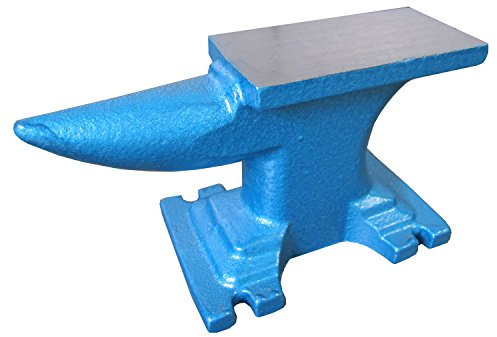 qteck Schmiedehammer 5 kg mit Horn robust, solide Ausführung, 4 Befestigungsschlitze, vorbearbeitete Arbeitsfläche, hammerschlag blau oder schwarz