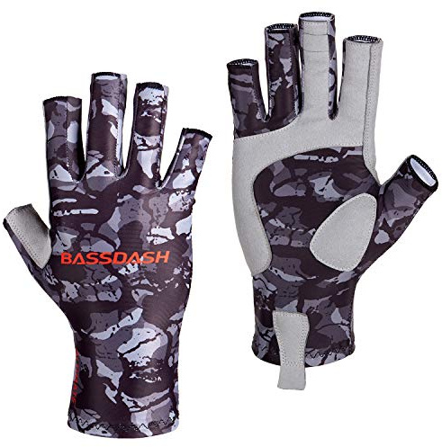 Bassdash Altime Guantes de Pesca sin Dedos con protección Solar UPF 50+ para Hombre y Mujer para Kayak Remo Senderismo Ciclismo conducción Tiro Entrenamiento