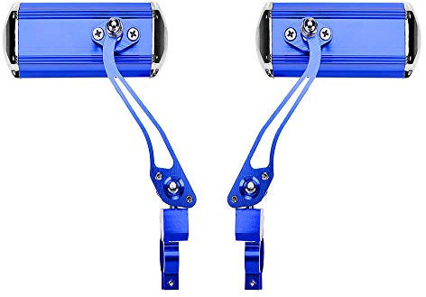 SuperglockT 1 Paar HD Fahrradspiegel bruchsicher Lenker Rückspiegel 12.5x4.5cm großer Lenkerspiegel 360 Grad drehbar für MTB Fahrrad Rennrad Mountainbike Rollstuhl Kinderwagen(Blau)
