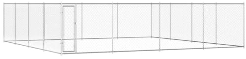 vidaXL Outdoor-Hundezwinger Verzinkter Stahl 760x760x185 cm Silber