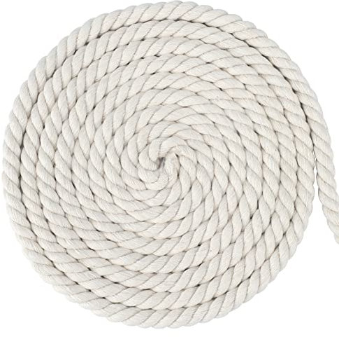 G2PLUS 10MM Beige Macrame Cord - 10M Thick Macrame Cotton Rope - Hanging Knitting Craft Rope for Wall Hanging Plant Hanger Knitting Craft