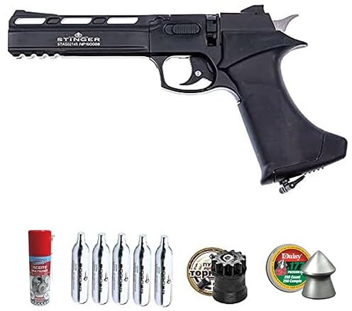 Pistola Apolo | Pack Arma de Aire comprimido y balines Calibre 4,5mm semiautomática + balines, CO2 y Aceite