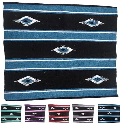 Majestic Ally 91,4 x 86,4 cm Navajo-Design, Acryl-Satteldecke, 1,1 kg (Hurricane Blue and Black)