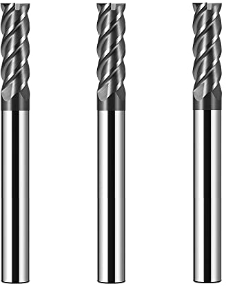 CREEYA Hartmetall Schaftfräser 6mm, 4 Zähne/4 Schneiden CNC Fräser, HRC 55, AlTiN Schwarz Beschichtung, VHM Fräser CNC Für Stahl, Metall, Holz, Acryl, Kunststoff