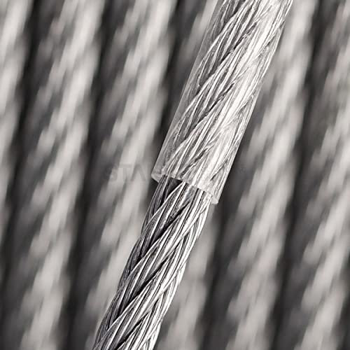 8 mm de diámetro (6 x 19) / 10 m de cable galvanizado con revestimiento de PVC