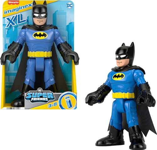 Fisher-Price Imaginext DC Super Friends Batman XL Spielzeug 25,4 cm bewegliche Figur für Vorschule Pretend Play ab 3 Jahren, Schwarz & Blau
