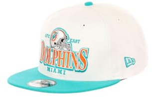 New Era Miami Dolphins NFL White Original Teamcolour Helmet Blue 9Fifty Snapback Cap - One-Size