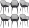 buybyroom Gartenstuhl 6er Set, Outdoor Stuhl mit Armlehne, Armlehnensessel Loungesessel Lehnstühle, Gartenstühle 120 kg belastbar, Schwarz