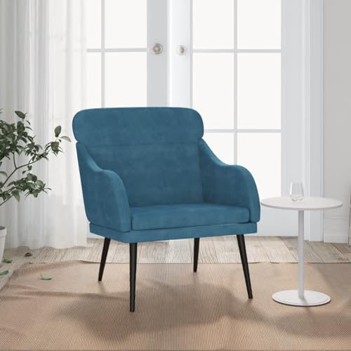 ZEYUAN Sillón de Terciopelo Azul 63x76x80 cm, Butacas De Cine, Sillones Salon, Sillon Tantra Sexual, Sillón De TV, Sillon Lactancia