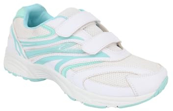 Truflex Ladies Wide EE Fit Touch-Fasten Trainers – Extra Wide Comfort, Cushioned Support & Outdoor Grip Walking Shoes for Women White 7