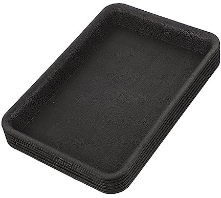 HEMOTON Lot De 6 Plateaux pour Plantes Rectangulaires Noirs, Soucoupes pour Pots De Fleurs D’intérieur, Bac à Eau pour Jardinière, Protège-Sol Et Support Pratique pour Jardinage Maison