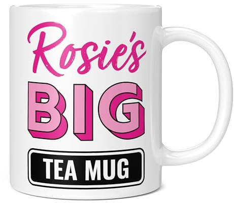 Mug Monster - Personalised Name Big Tea Mug, Custom Mother's Day, Customisable Birthday Present for Her, Giant Mugs for Women, Huge Cup Hot Drinks, Oversized Tea Cup, Extra Large Ceramic Gift