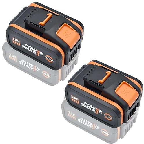 ZahoTse Ersatz-Akku für Worx (nur Akku), 20 V, Zubehör für kabellose Elektrowerkzeuge, WA3551/WA3553/35514/WA3551.1, Lithium-Ionen (6000 mAh, 2 Stück)