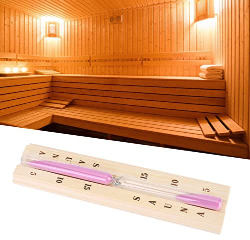 Ausla Sauna Sablier Horloge Chronométrage de Sable en Bois 15 Minutes Sauna Accessoire Suspendu pour le Bureau de Bureau de Salle de Spa avec Design élégant