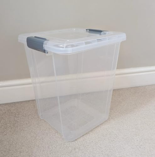 Plastic Storage Box with Lid Deep Home Kitchen Office Pet Food Box Container (20L)