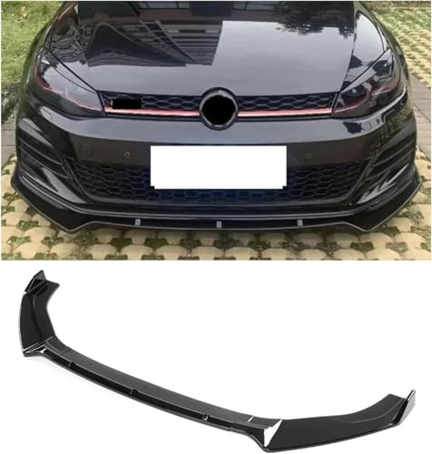 Spoiler Anteriore Per VW Golf 7.5 MK7/MK7.5 (2013-2020) GTI/GTD/R/R-Line, ABS, Nero Pianoforte, Carbon Fiber Texture, Pittura Opaca, Da Imbullonare,Modifica dello splitter anteriore/del labbro anterio