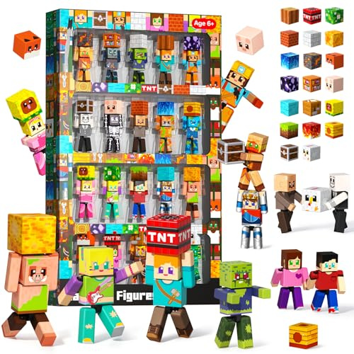 40 Magnetiska Figurer med Magnetbyggklossar – Vridbara Actionfigurer – Montessori STEM-leksaker för Barn – Present till Pojkar och Flickor från 3+ År