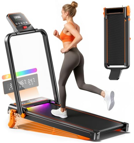 GIDGIMO Cinta de Correr Eléctrica con Inclinación, Walking Pad Plegable para Casa y Oficina, Motor Silencioso, Pantalla LED y Mando a Distancia