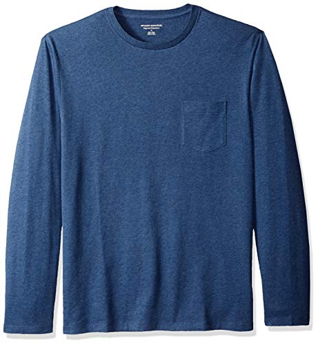 Amazon Essentials T-Shirt à Manches Longues Coupe Régulière Homme, Bleu Chiné, XXL