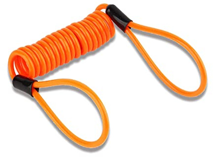 Keenso Cavo di Promemoria Antifurto 3.5MM Sicurezza Lucchetto a Disco, Allarme Molla Blocco per Moto Scooter Arancione