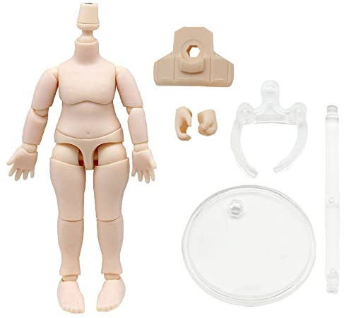 niannyyhouse DOD 10 cm docka actionfigurer kropp lämplig för 1/12 BJD dockhuvud (mjölkvit standardpaket A)