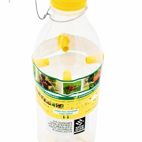 Bricoloco Anti-skadedjurssats för fruktträd med feromonlockande fruktflugor och olivflugor. Flaska med fyra tabletter och hängare (5)