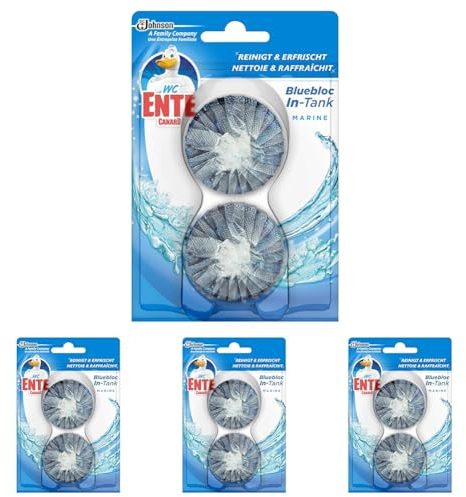 WC-Ente® Blue Bloc Intank, WC-Tabs für Wasserkästen, Marine Duft, 8er Pack (2x50g)