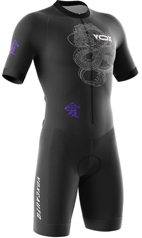 Triathlon tri-dräkt för män kortärmad snabbtorkande cykling skinndräkt, Trisuit för simning, för cykelträning, Pro Trisuit und Triathlon med 3 bakfickor, Typ-13, XL