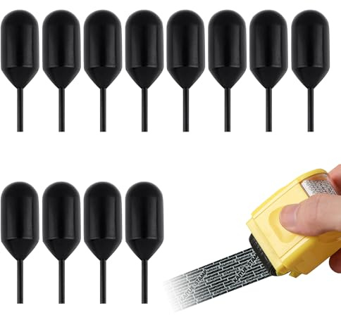Motroce 12 PCS Black Roller Stamp Refill Ink, Confidential Roller Stamp Refills, Anti Theft, Privacy Blocking Out Id,to Cover Personal Mail Address, Bill Confidential Information