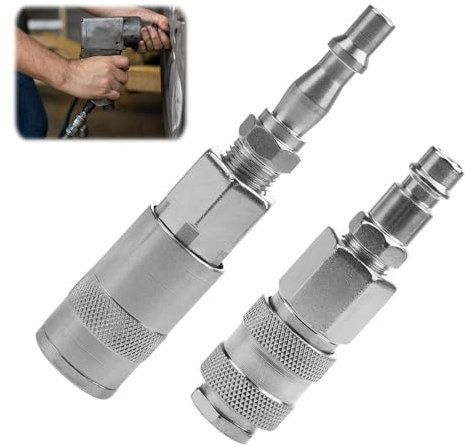 SMCEHEYA Air Line Fitting Adapter - 4pcs 1/4 BSP Connector Couplings - Female & Male Fittings - Euro & PCL Conversion Adapters for Compressor