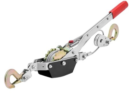 VEVOR Cabrestante de Tracción Capacidad de Tracción de 2 T Cable de Acero de 3,7 m 2 Ganchos Herramienta Extractora de Trinquete Extractor de Cable de Elevación Ideal para Rescate de Vehículos