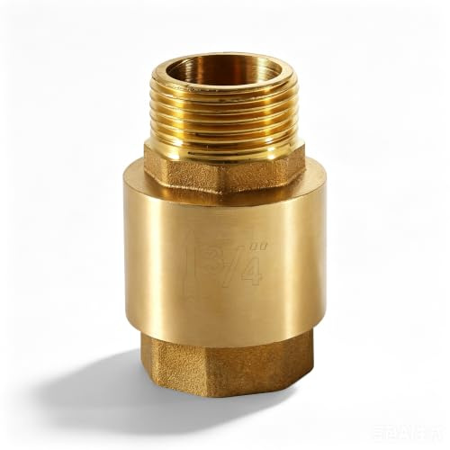Messing Rückschlagventil, 3/4 IG zu AG Messing Abwasser Rückschlagventil, 3/4 Zoll IG x AG Inline Rückschlagventil, Rückflussverhinderer, für Gartenpumpen,Waschmaschinen,Wasserleitung (1 Stück)
