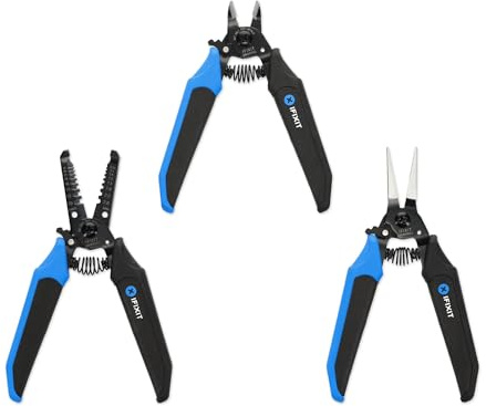 Set di tre pinze iFixit Mandible - Tronchesine taglio raso, spelafili, pinze ad ago per riparazione elettronica e saldatura