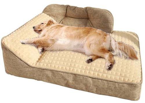 Letto per cani grande, lavabile, morbido, spesso, calmante, rettangolare, letto ortopedico per cani e gatti di taglia media, tappetino antiscivolo