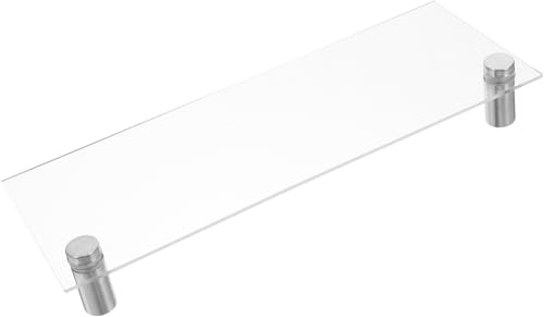 GLEAVI Plaque de Bureau Transparente Acrylique Porte-nom Clair avec Double Épingle Design Élégant pour Nom Titre et Informations Professionnelles Facile à Nettoyer Décor de Bureau