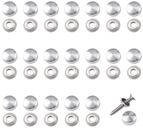 INCREWAY 40 st rostfritt stål M4 skruvskydd, silverborstat dekorativt skruvskydd, knäpp-på plastlock för möbler, skåp, speglar (skruvar ingår inte)