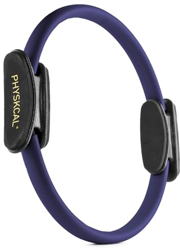 PhysKcal Anello per Pilates 38 cm, con Manici Imbottiti Extra Spessi, Attrezzatura per tonificare l'interno Coscia, Foglio di Allenamento Incluso (Solo Anello Blu Navy)
